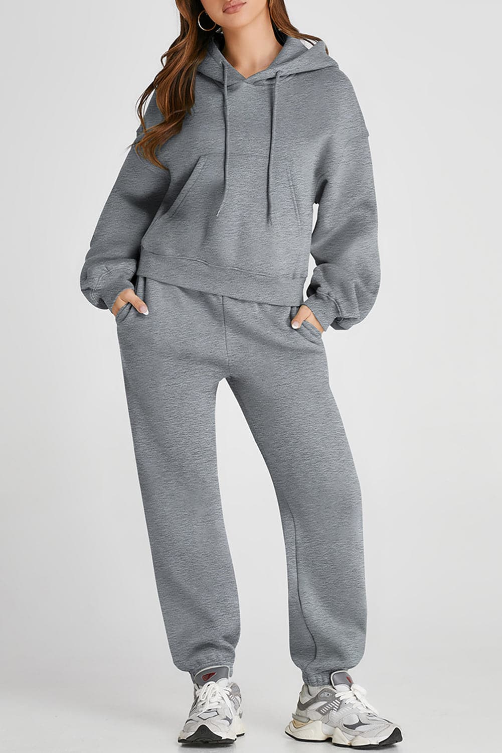 Casual chic hooded top and joggers set