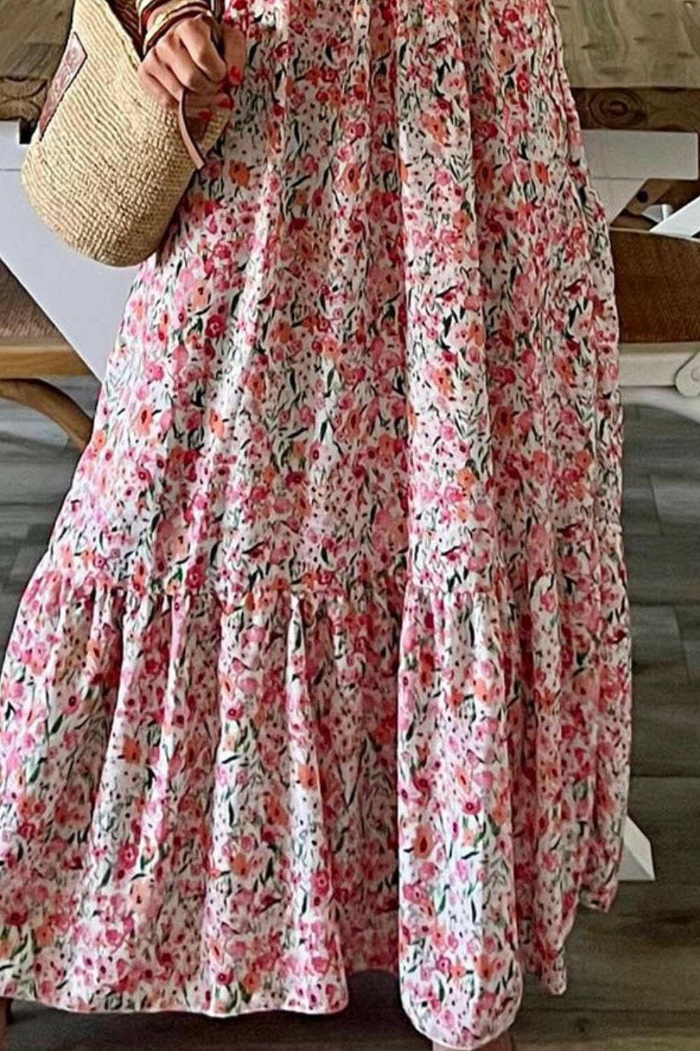 Smocked Floral Spaghetti Strap Dress.