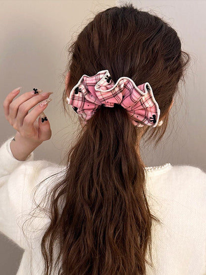 Chic plaid trio elastic hair scrunchies