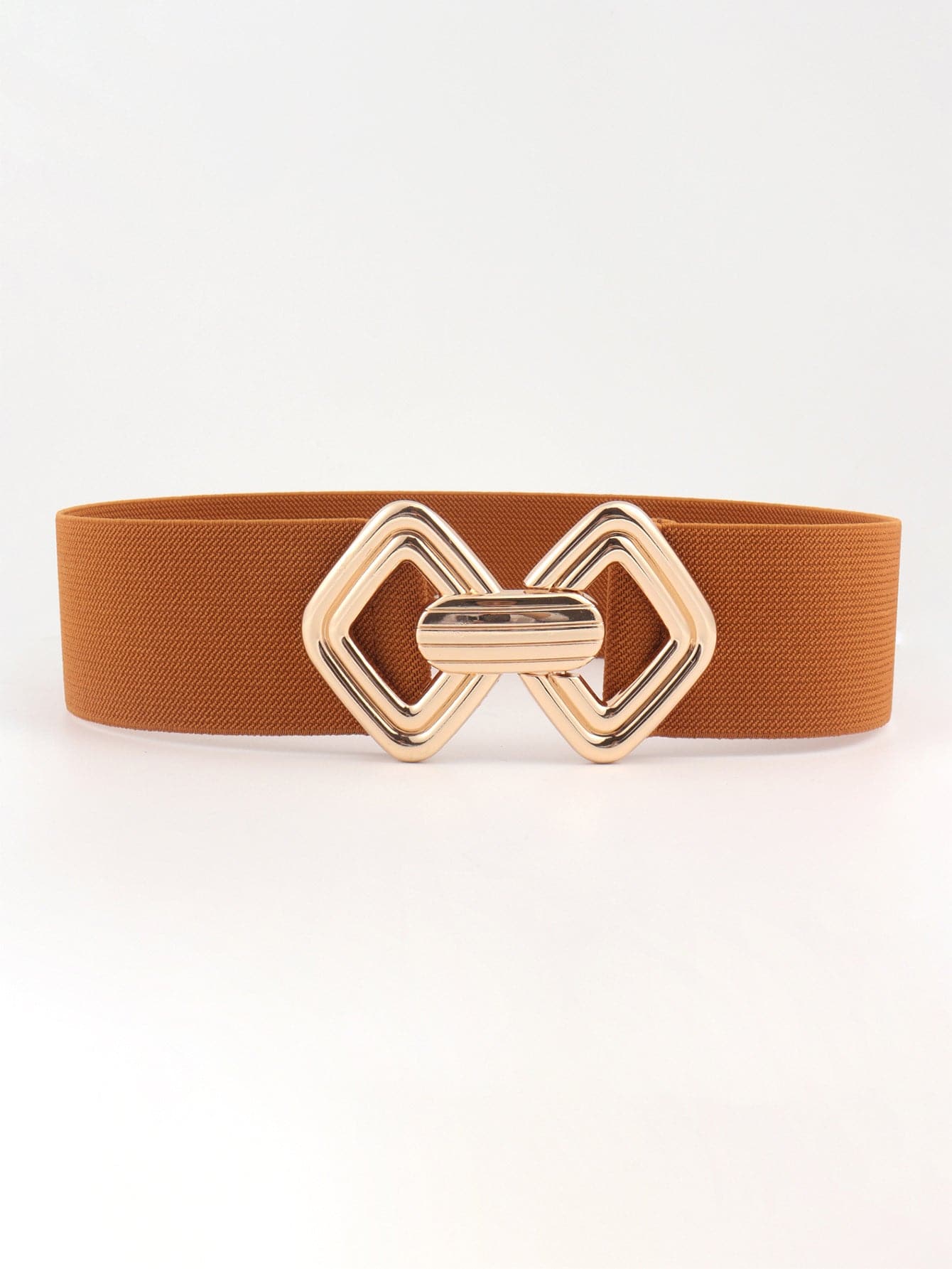 Geometric Buckle Elastic Wide Belt.