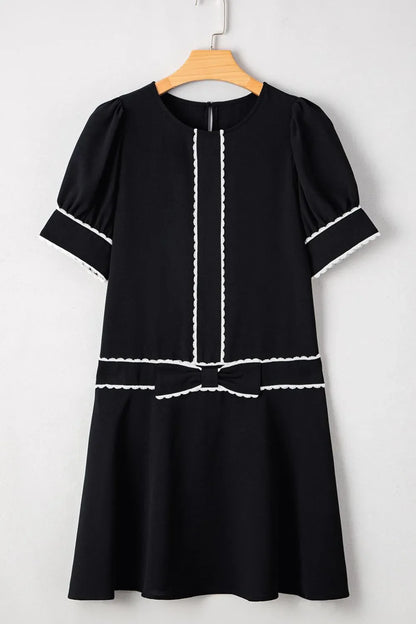 Simply Love: Scallop Trim Bow Dress