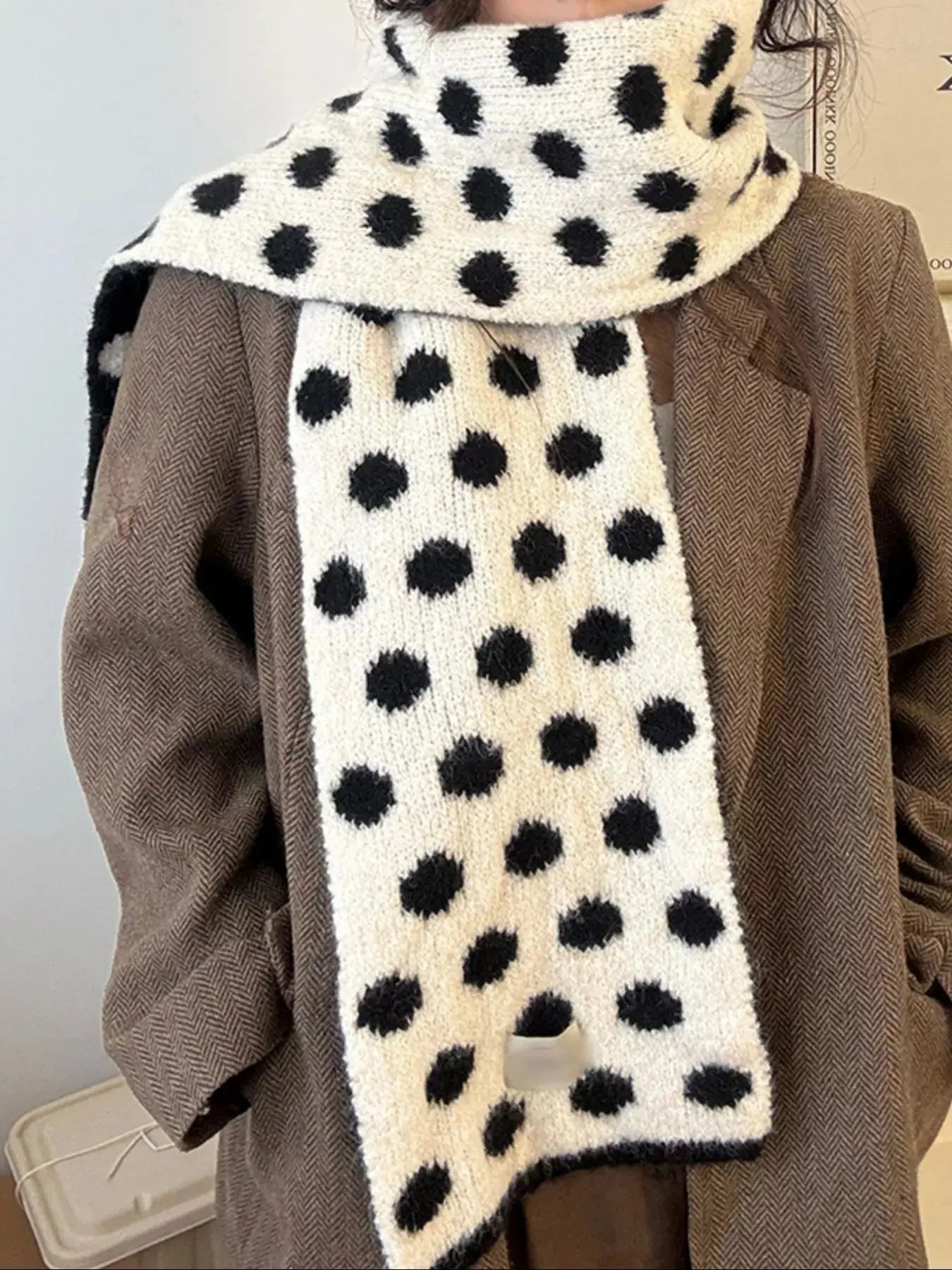 Polka Dot Knitted Scarf Simply Love