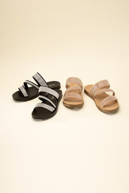 ZEAL-S Sandalen mit Strass-Riemen