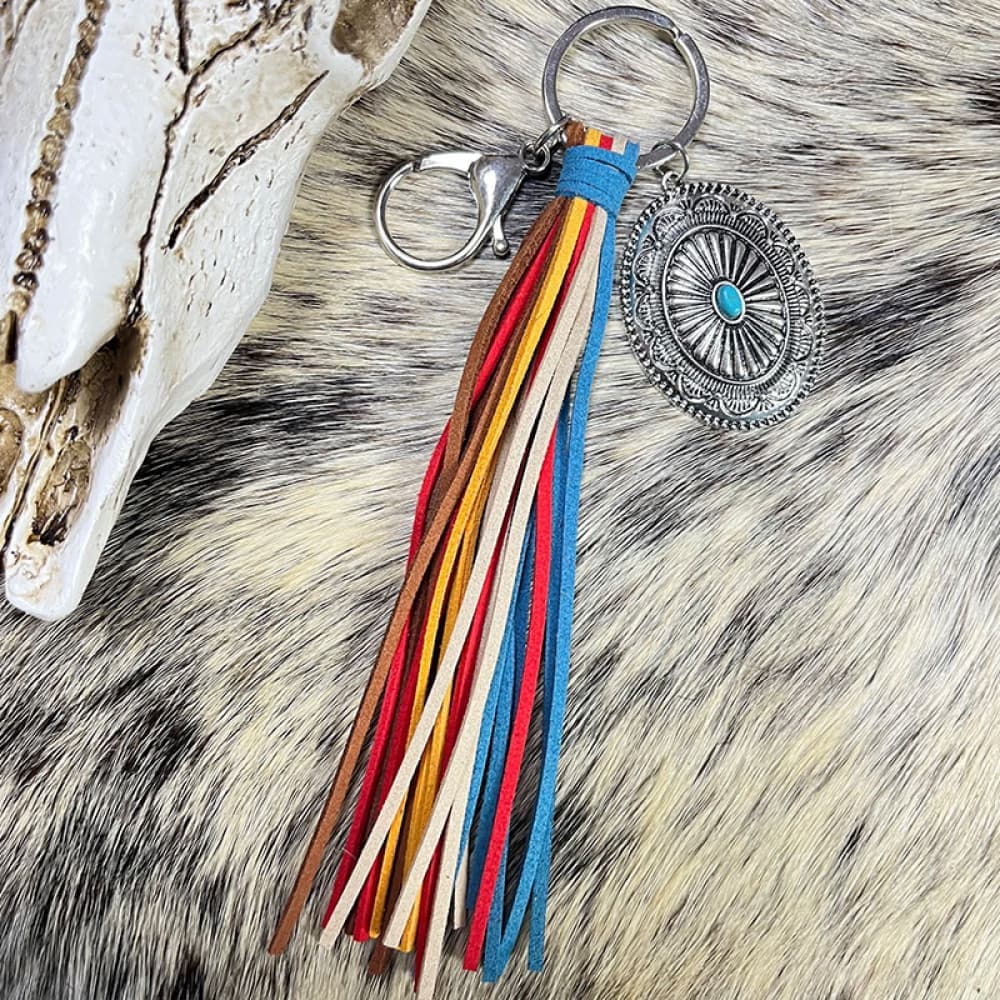 Turquoise Keychain with Tassel.