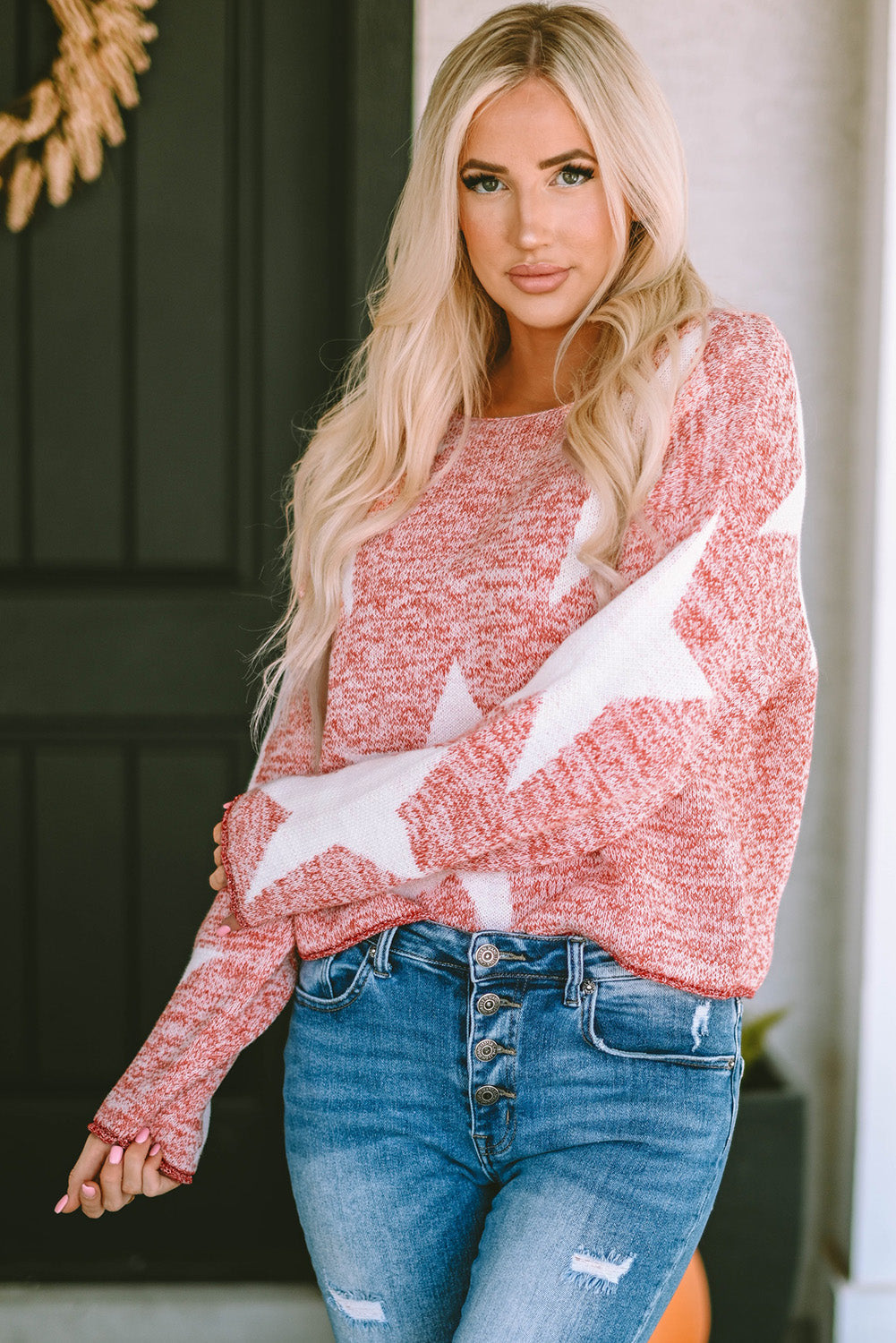 Katharine Star Spangled Casual Knit Sweater for Women - Love Salve 