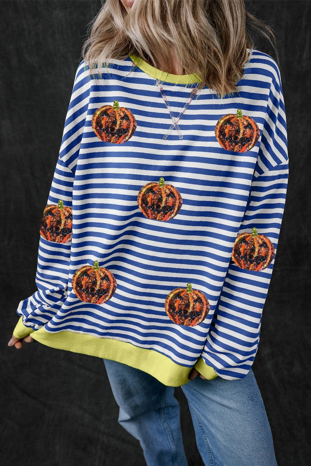 Pumpkin Striped Round Neck Long Sleeve SweatshirtFeatures: Sequin
Sheer: Opaque
Stretch: Slightly stretchy
Material composition: 95% cotton, 5% elastane
Care instructions: Machine wash cold. Tumble dry low.
ImporteLove Salve Pumpkin Striped Round Neck Long Sleeve SweatshirtSweatshirts & Hoodies