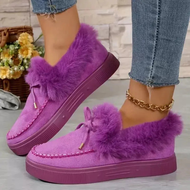 Fuzzy Round Toe Slip-Ons Simply Love