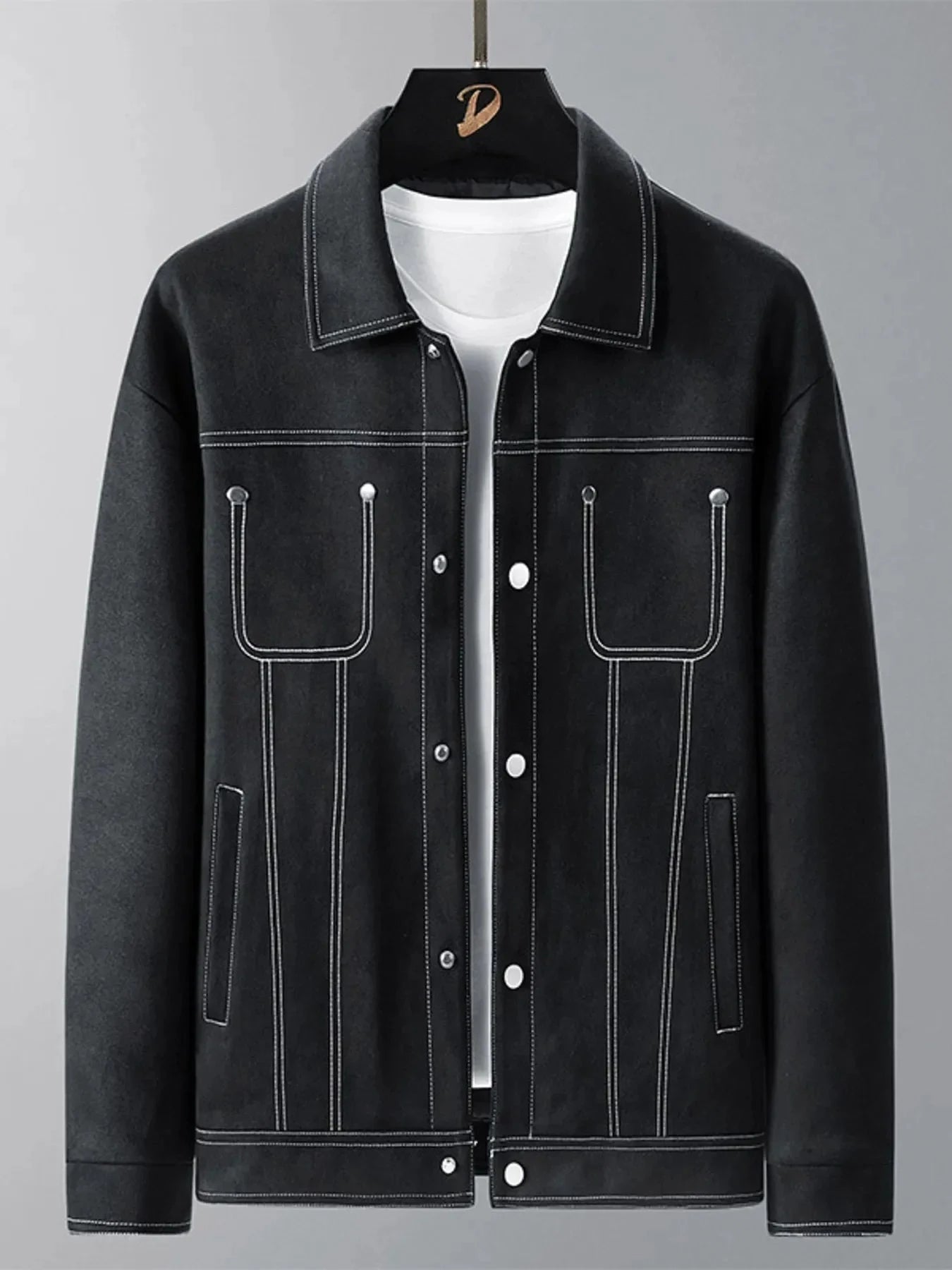 Men's Plus Size Snap Down Long Sleeve Jacket Simply Love