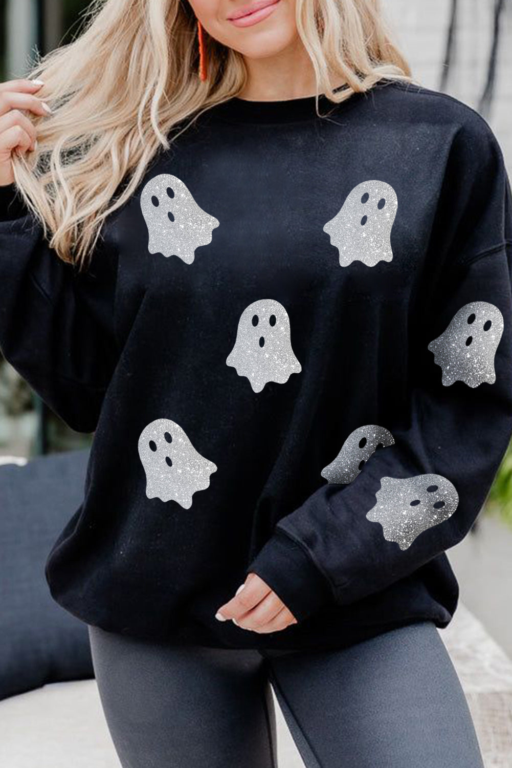 Sparkling Black Ghost Sweatshirt