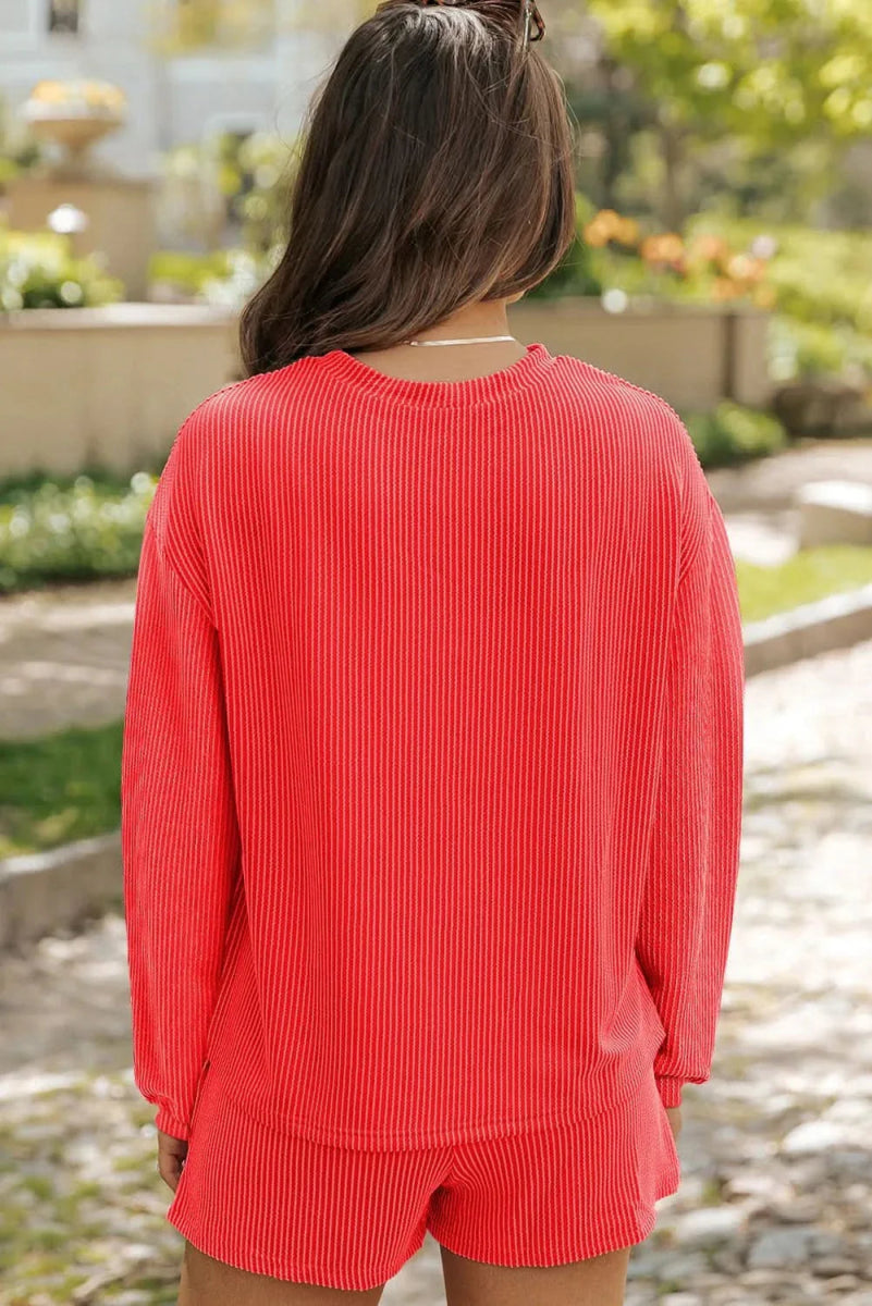 Festive Cheer Long Sleeve Top and Shorts Set - Love Salve 