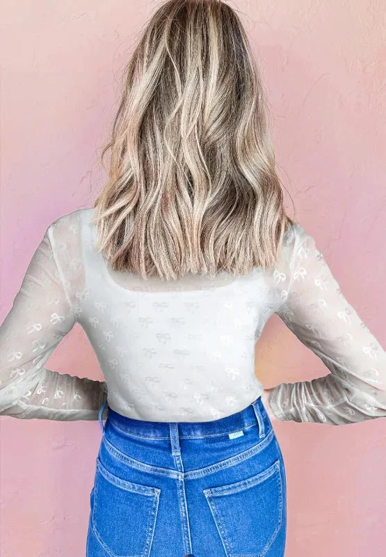 Bow Round Neck Long Sleeve Top Coco’s Tee Boutique