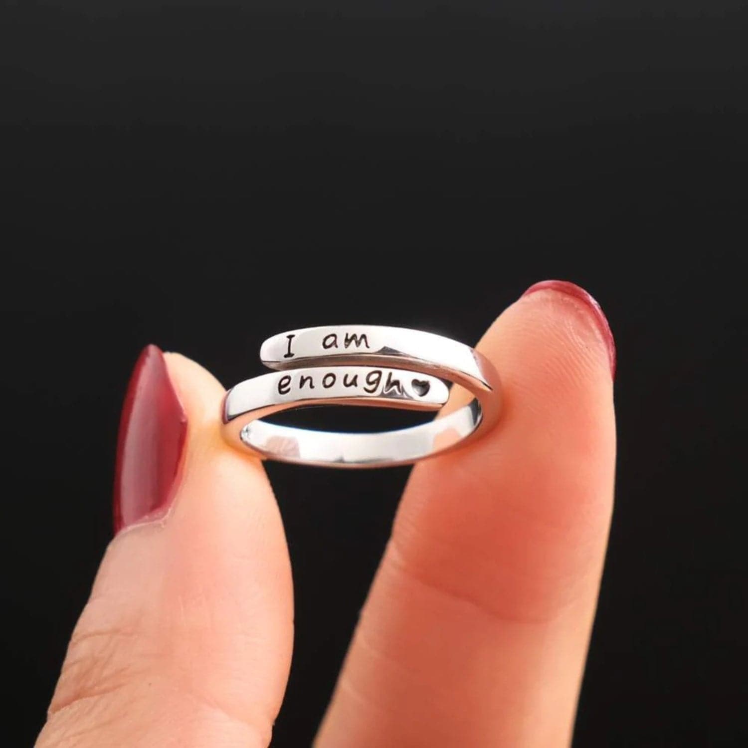 925 Sterling Silver Engraved Bypass Ring.