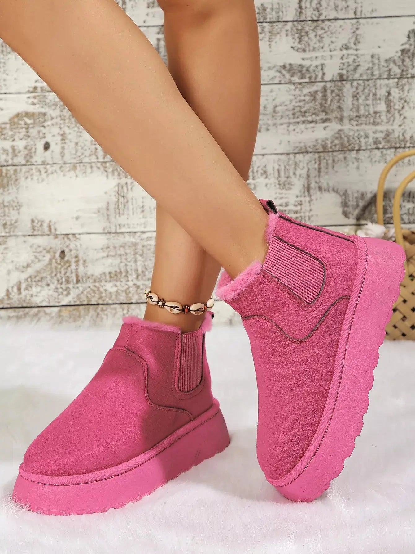 Round Toe Platform Ankle Boots Simply Love