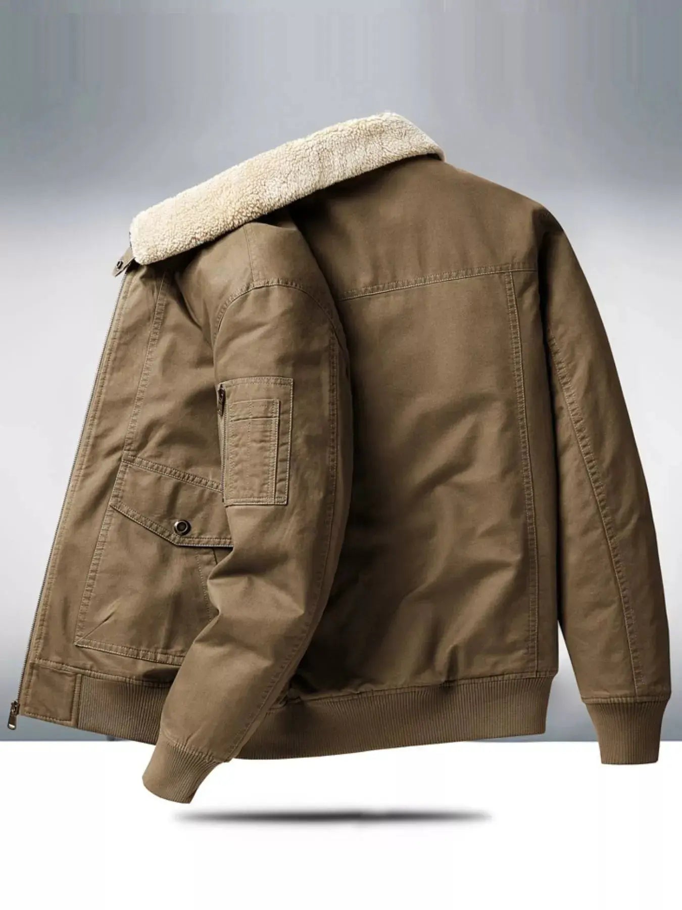 Men's Plus Size Warm Sherpa Lined Zip Up Jacket Simply Love