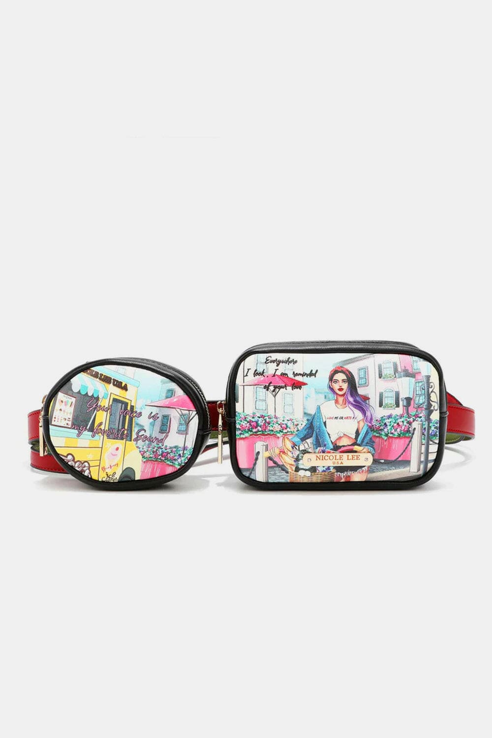 Nicole Lee USA Double Pouch Fanny Pack.