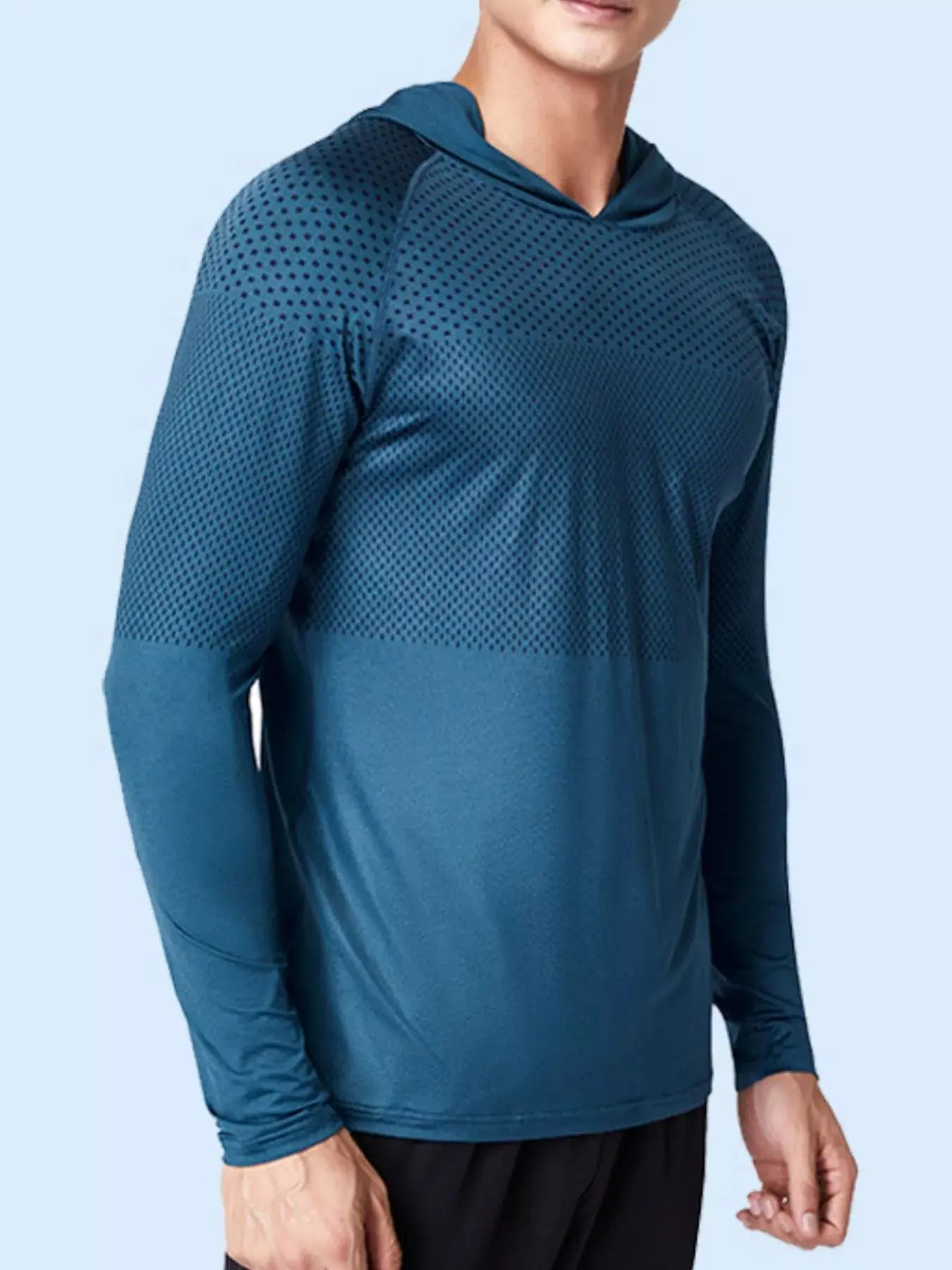 Men's Plus Size Breathable Long Sleeve Hooded Active Top Simply Love