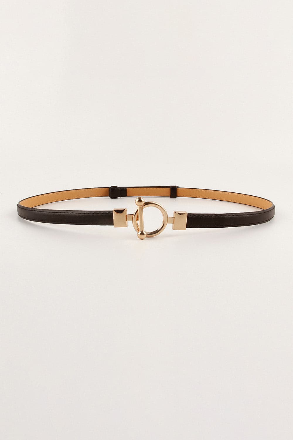 Toggle Buckle Skinny PU Belt.