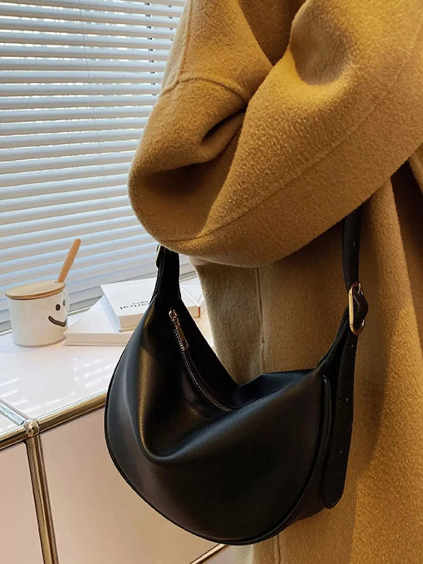 Adjustable Strap Crescent Crossbody Bag Simply Love