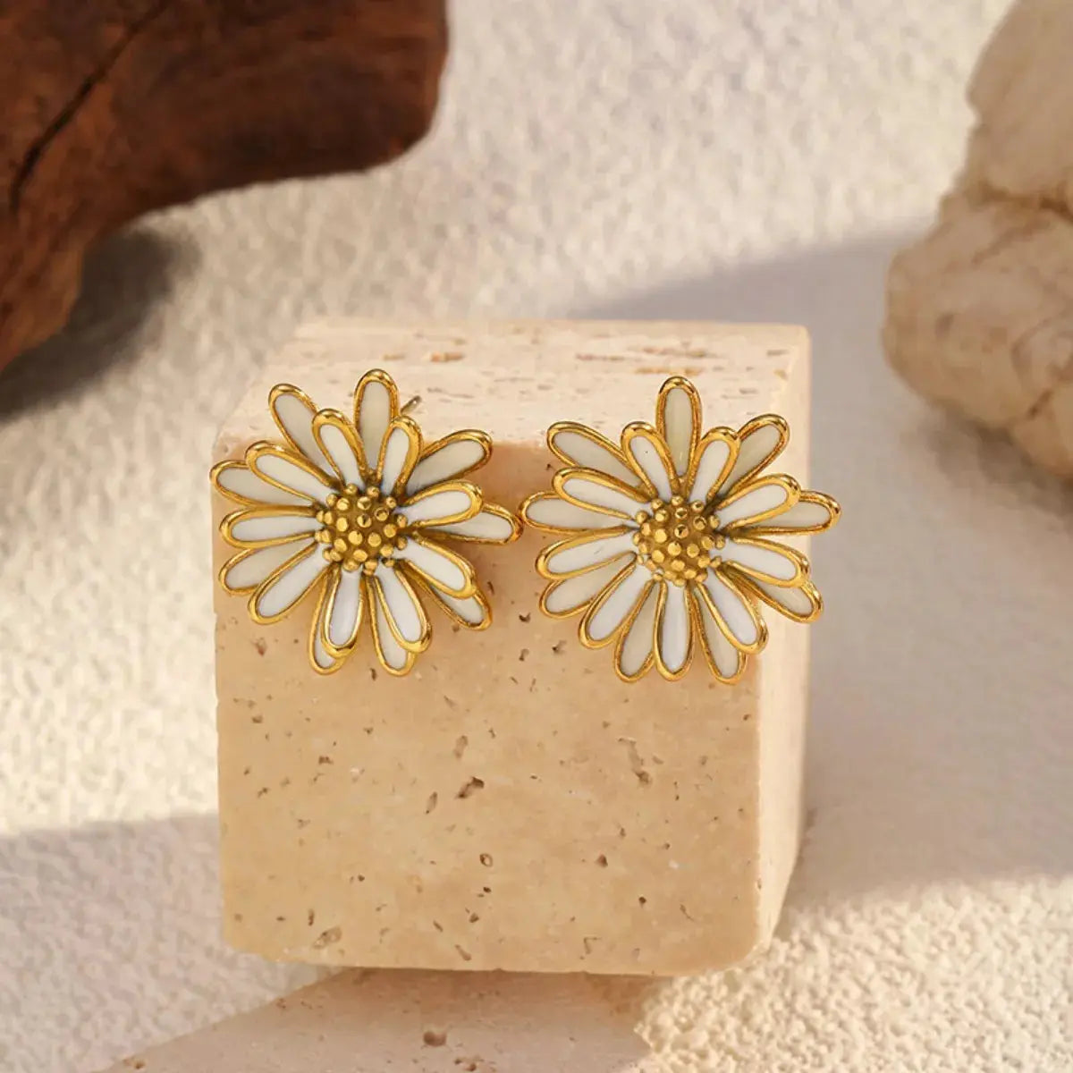 18K Gold-Plated Flower Stud Earrings Simply Love