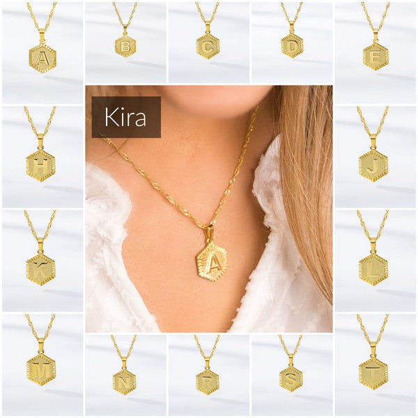 Kira Initial Medallion Necklace - 18K Gold Charm for Every Mood Coco’s Tee Boutique