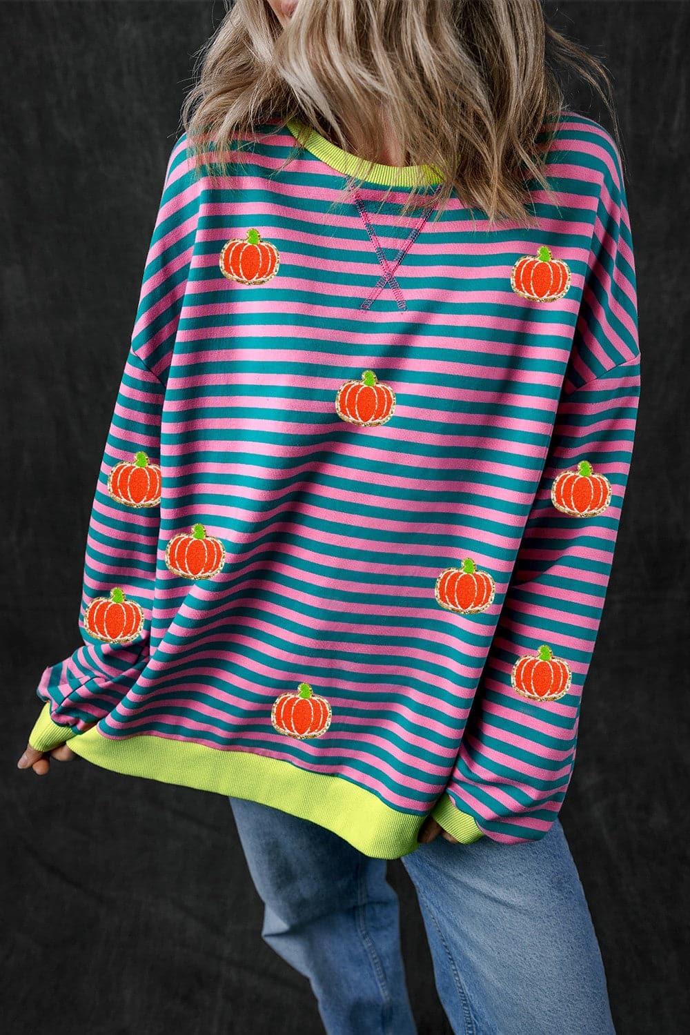 Pumpkin Striped Long Sleeve SweatshirtFeatures: Sequin
Sheer: Opaque
Stretch: Slightly stretchy
Material composition: 95% cotton, 5% elastane
Care instructions: Machine wash cold. Tumble dry low.
ImporteLove Salve Pumpkin Striped Long Sleeve SweatshirtSweatshirts & Hoodies