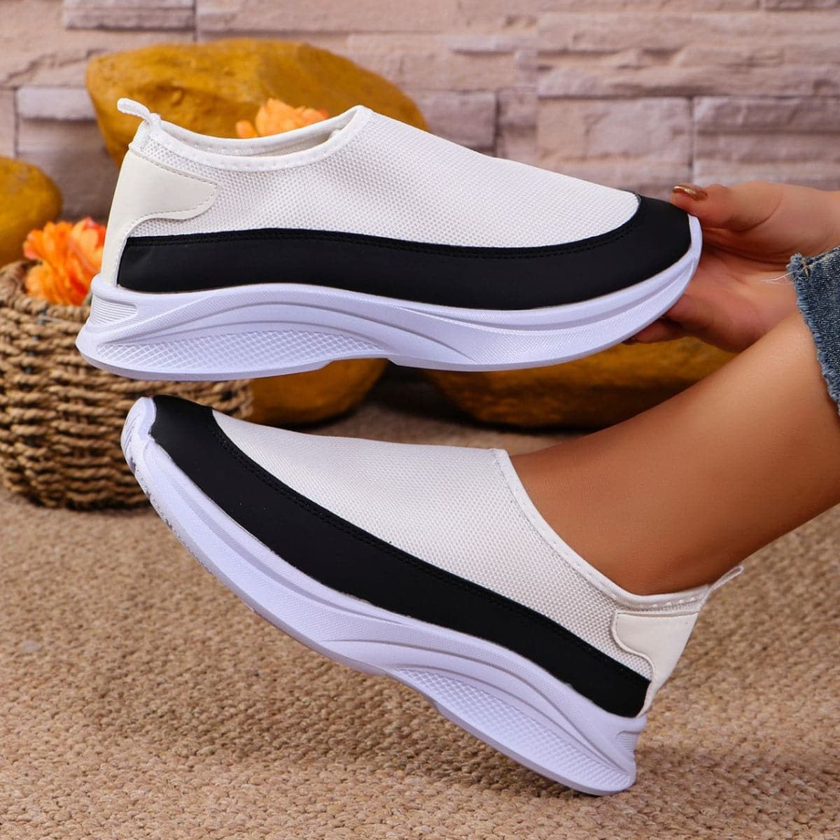 Slip-on Flats with Mesh Detail