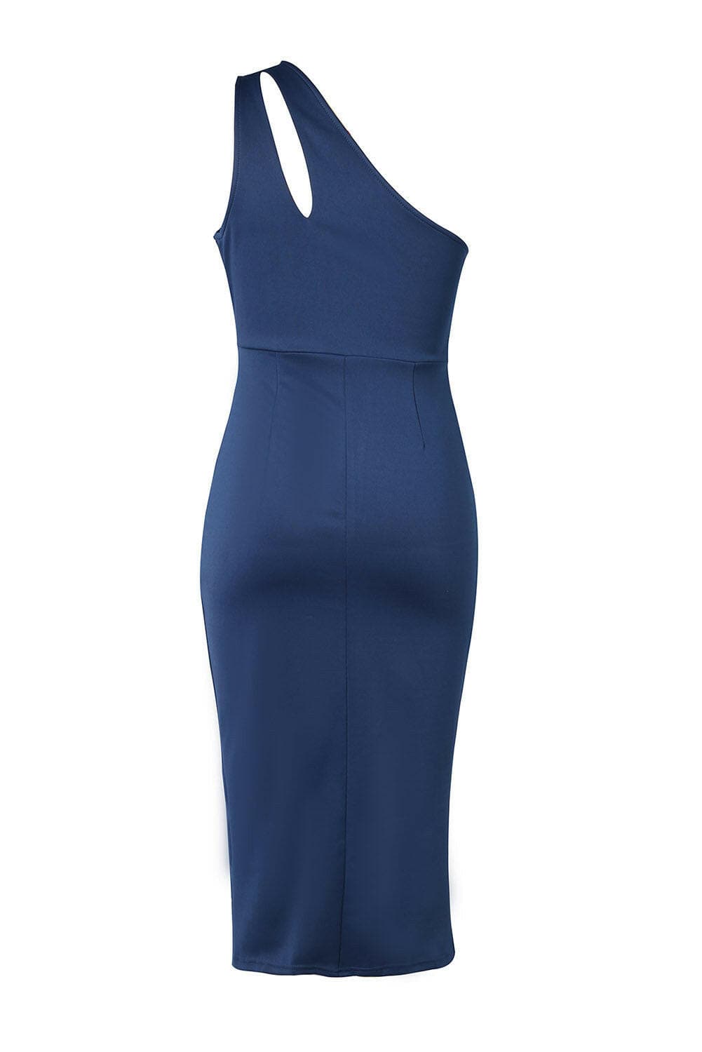 Ruched Cutout Single Shoulder Dress.