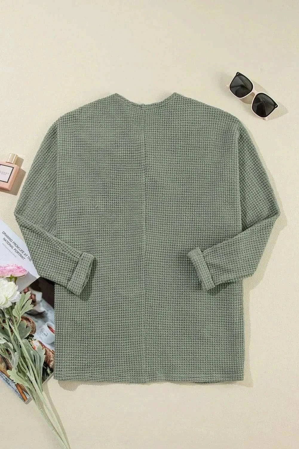 Cozy open-front cardigan with pockets - Love Salve 