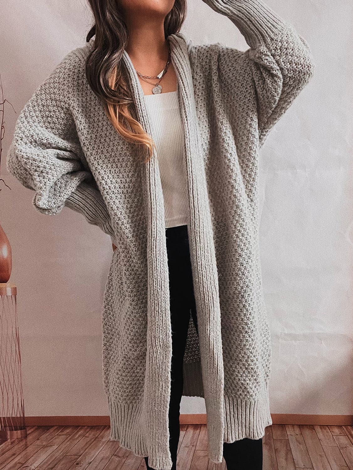 Open Front Longline Cardigan.