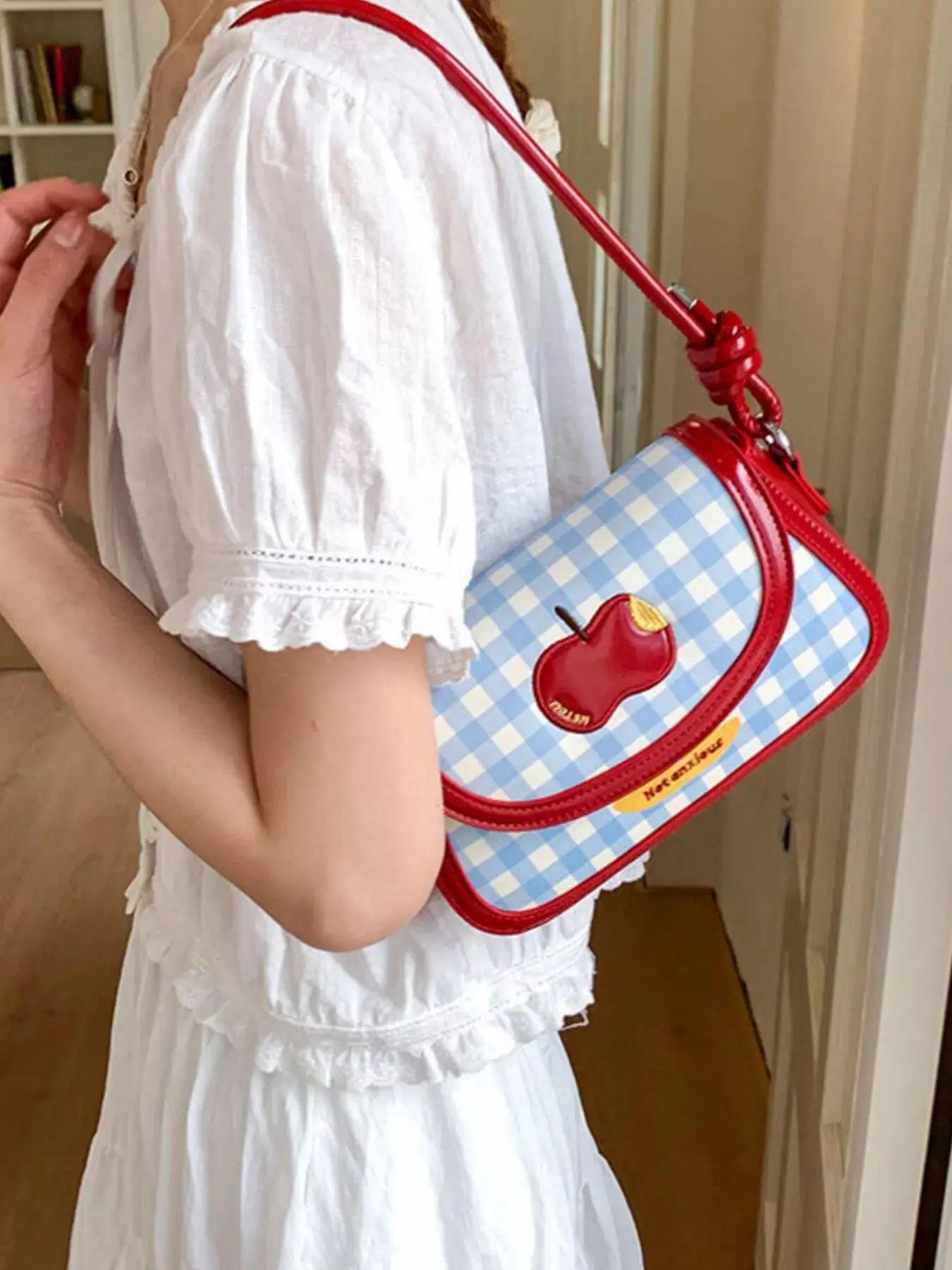 Apple Gingham Shoulder Bag Simply Love