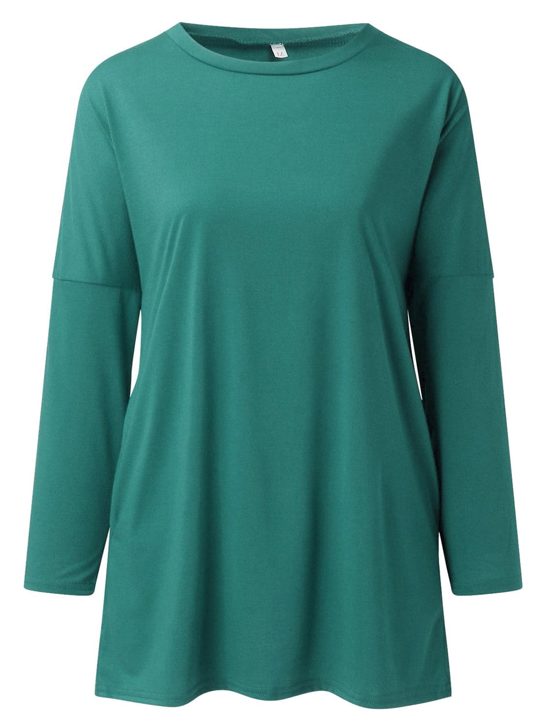 Chic and comfy round neck long sleeve tee with pockets