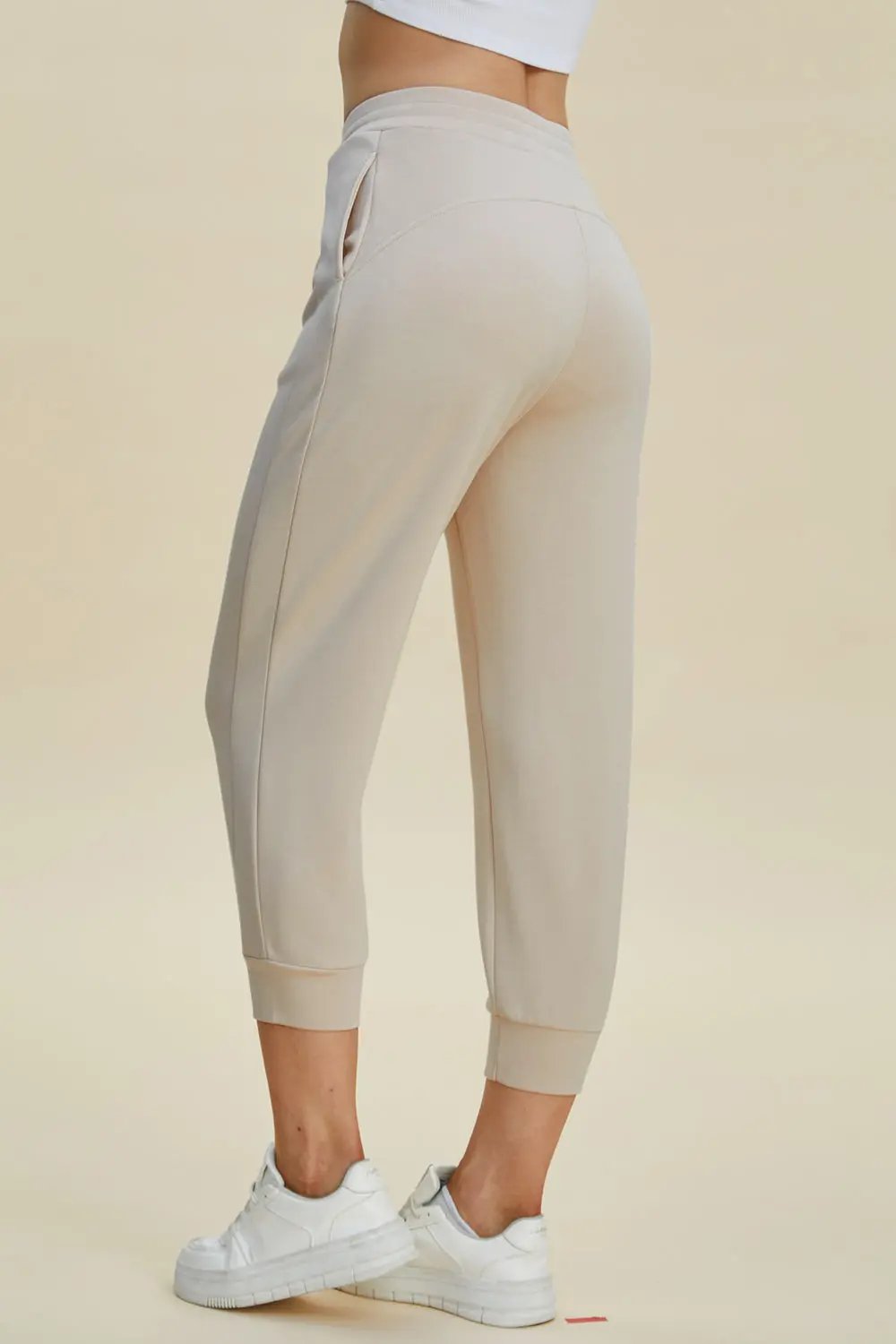 ShopBasicbae: High Waist Cropped Scuba Pants - Love Salve