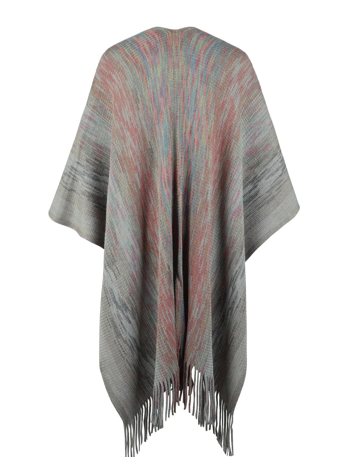 Heathered Fringe Hem Poncho.