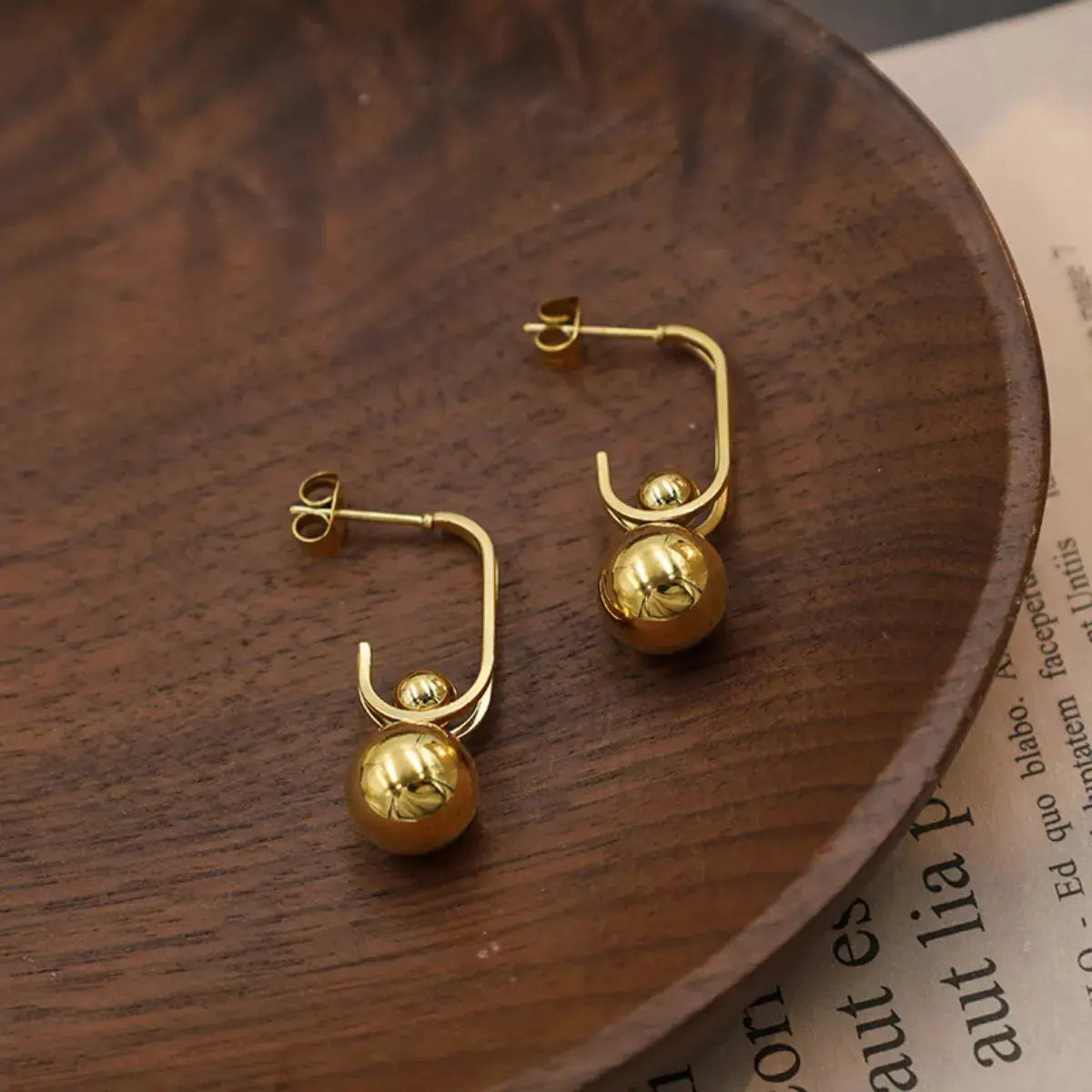 18K Gold-Plated Ball Drop Earrings Simply Love