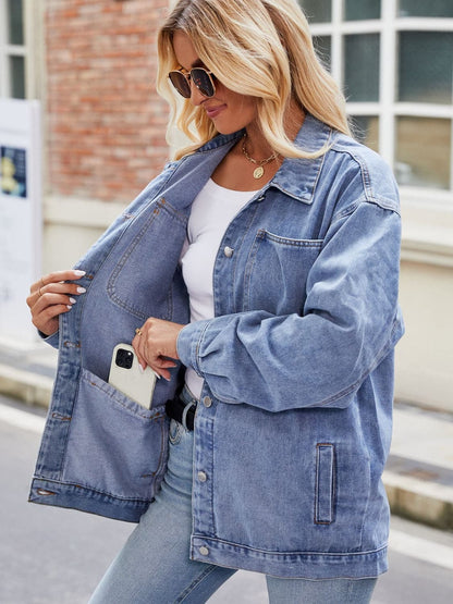 Button Up Denim Jacket with Pockets.