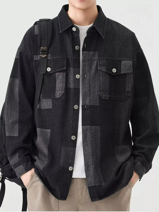 Men's Plus Size Urban Style Button Up Denim Jacket Simply Love