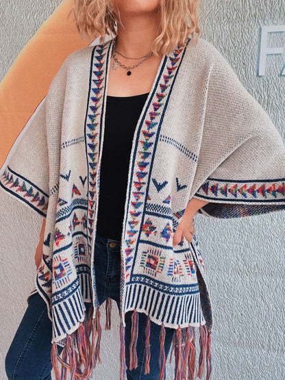 Fringe open cardigan for women