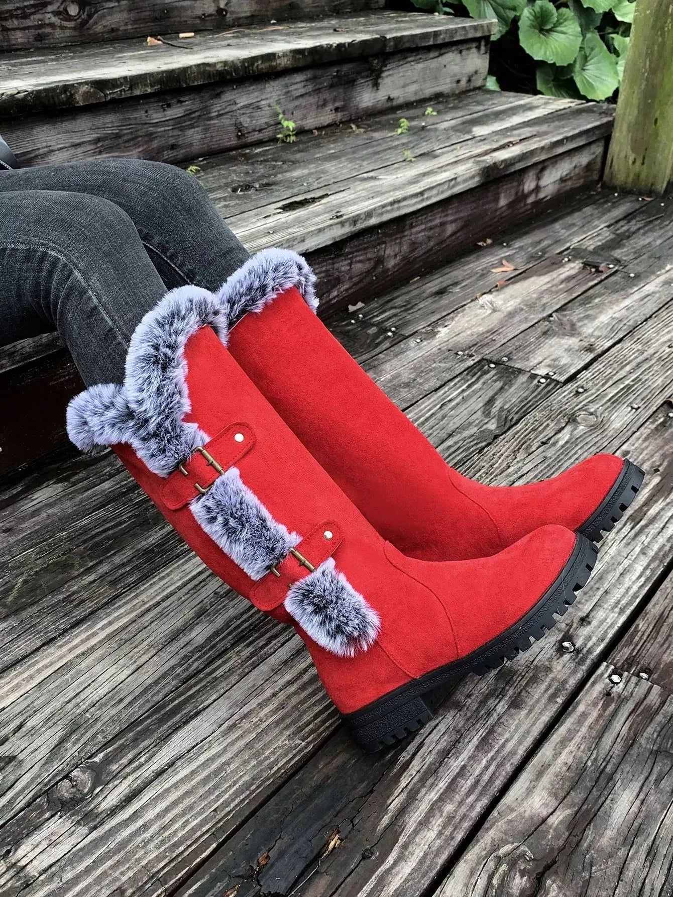 Round Toe Block Heels Boots Simply Love