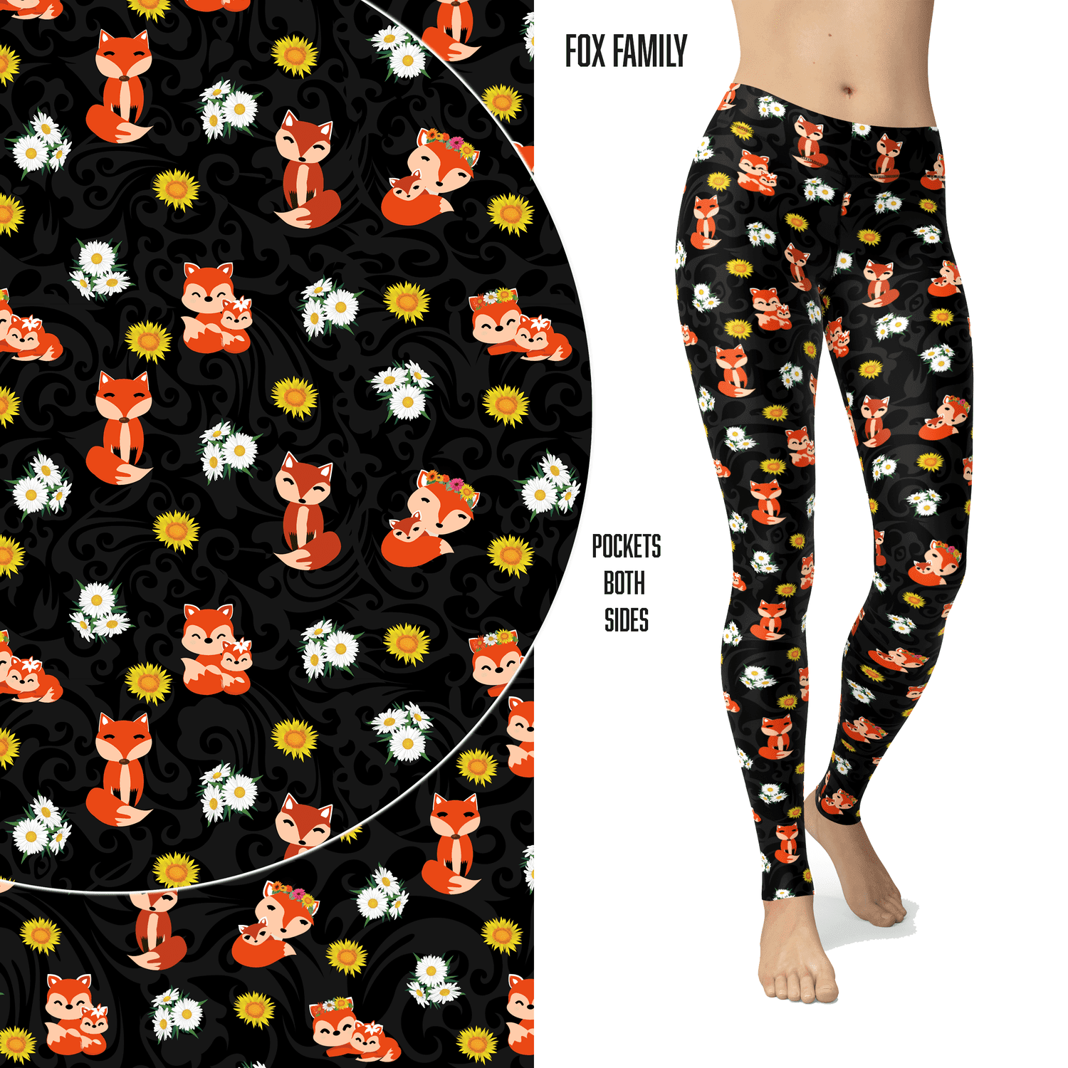 Fox Family Leggings with Pockets MM