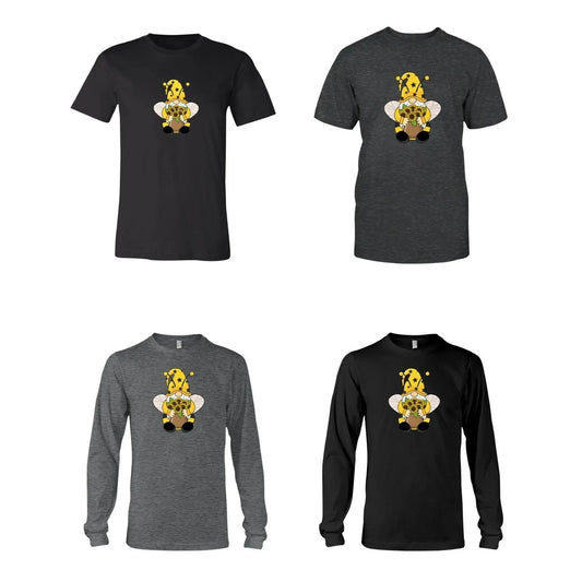 SunFlower Gnome Graphic Tee Gray or Black, Short or Long  Sleeve MM