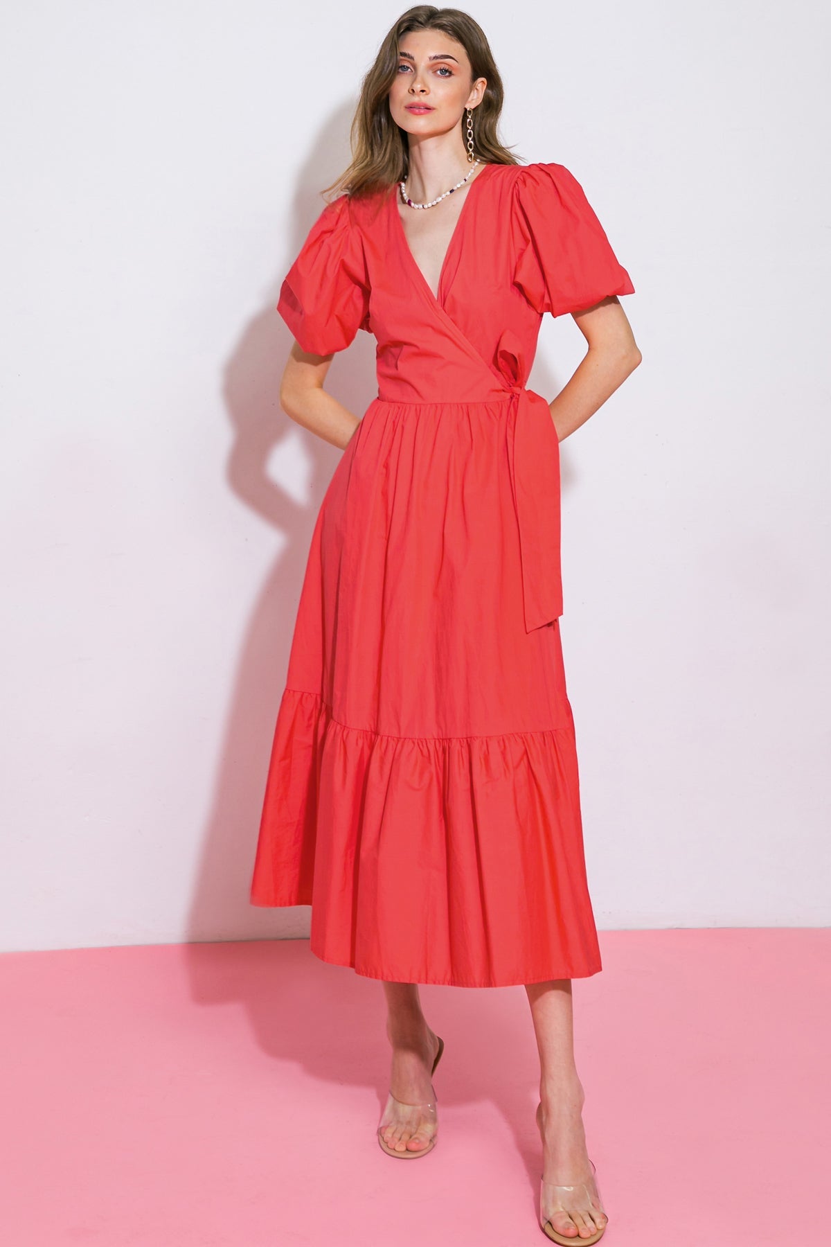 PERFECT ALLURE POPLIN MIDI DRESS