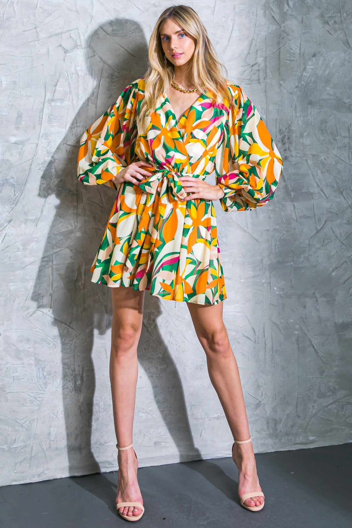 DARING HEART WOVEN MINI DRESS Flying Tomato