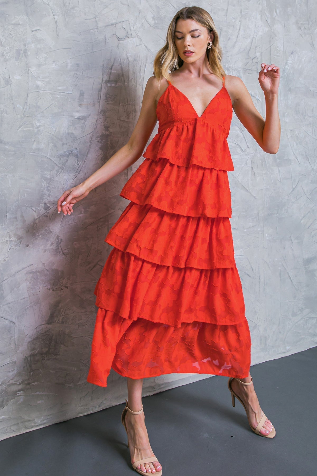 ISLAND AESTHETIC WOVEN MIDI DRESS Flying Tomato