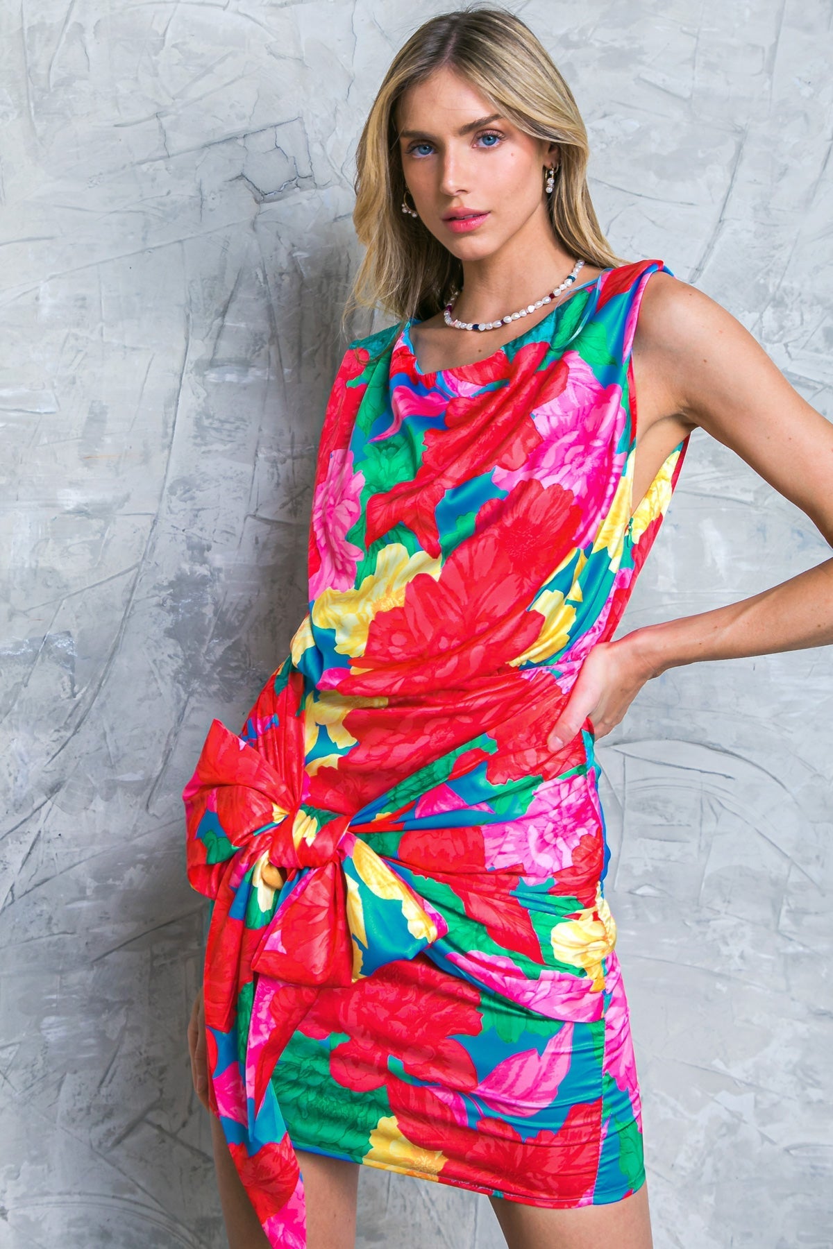 BLOOM SEASON WOVEN MINI DRESS Flying Tomato