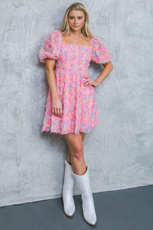 Flying Tomato The Most Notable Woven Mini Dress, a full view highlighting its unique design and quality woven fabric.