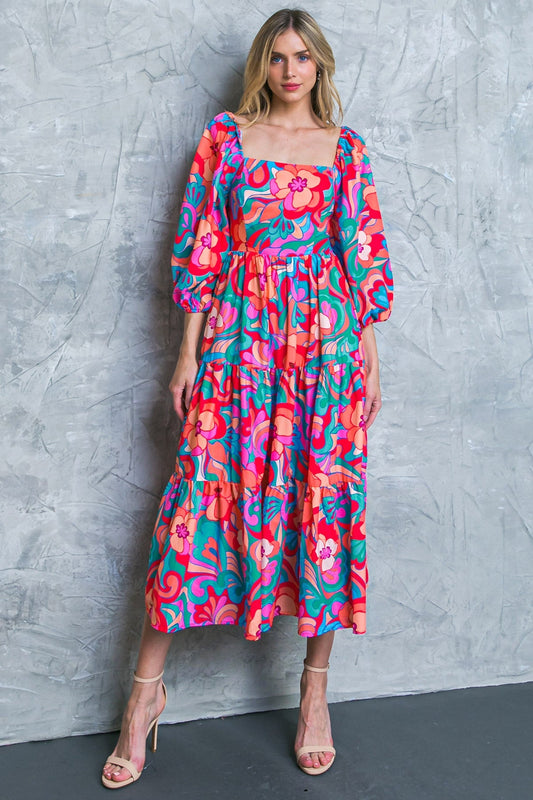 LIKE A PRINCESS WOVEN MIDI DRESS Flying Tomato