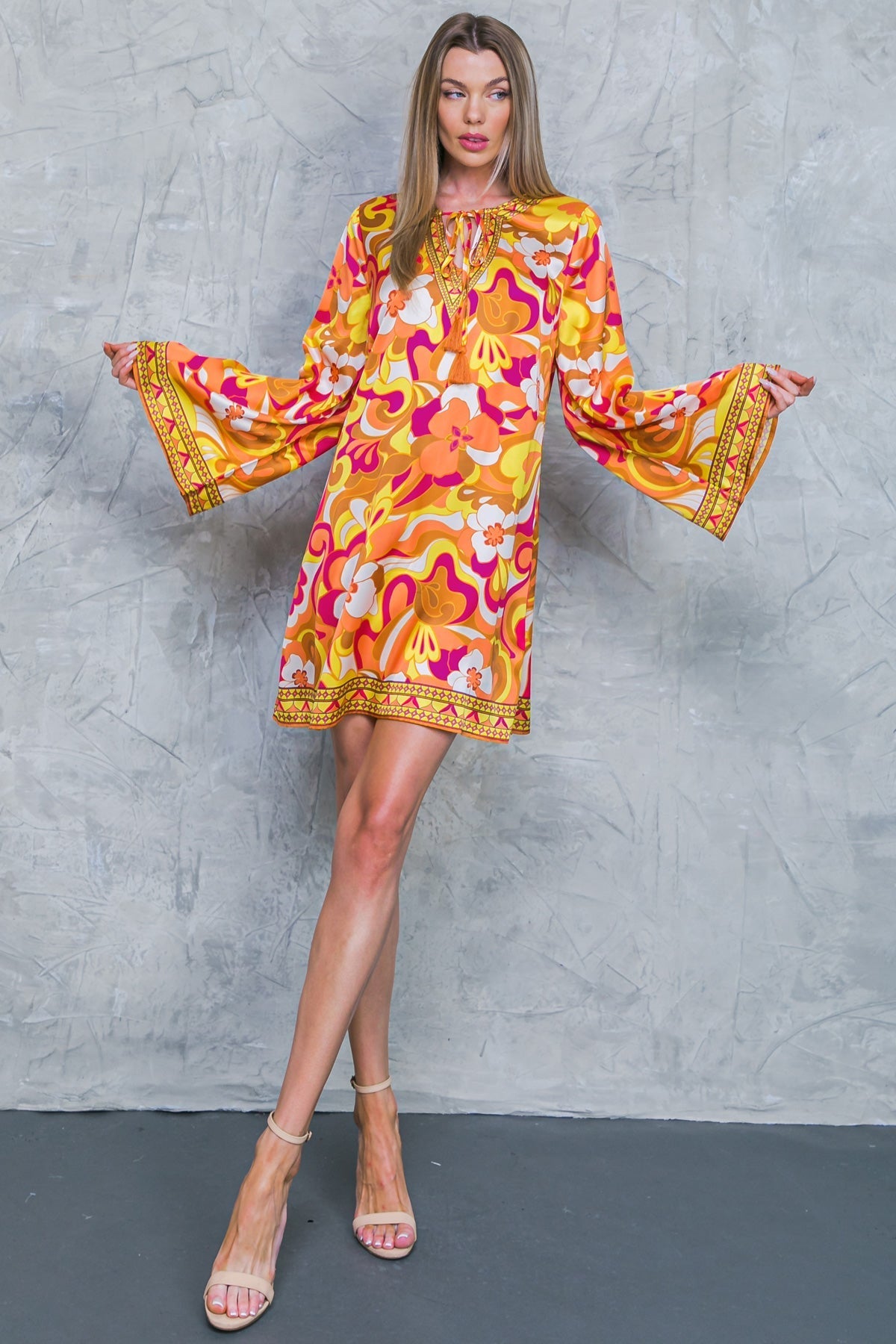 CAUGHT FEELINGS WOVEN MINI DRESS Flying Tomato