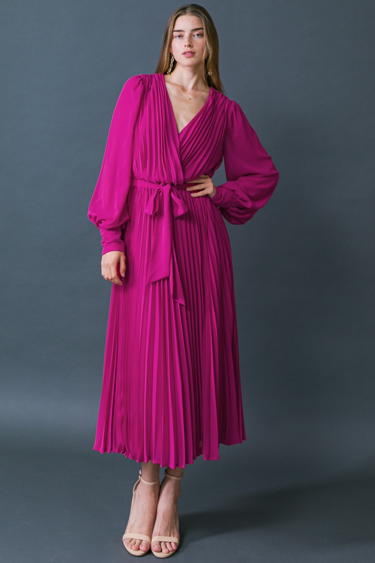 CHARMING FAVORITE WOVEN MIDI DRESS Flying Tomato