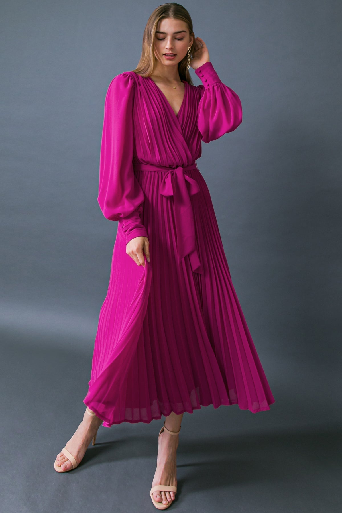 CHARMING FAVORITE WOVEN MIDI DRESS Flying Tomato