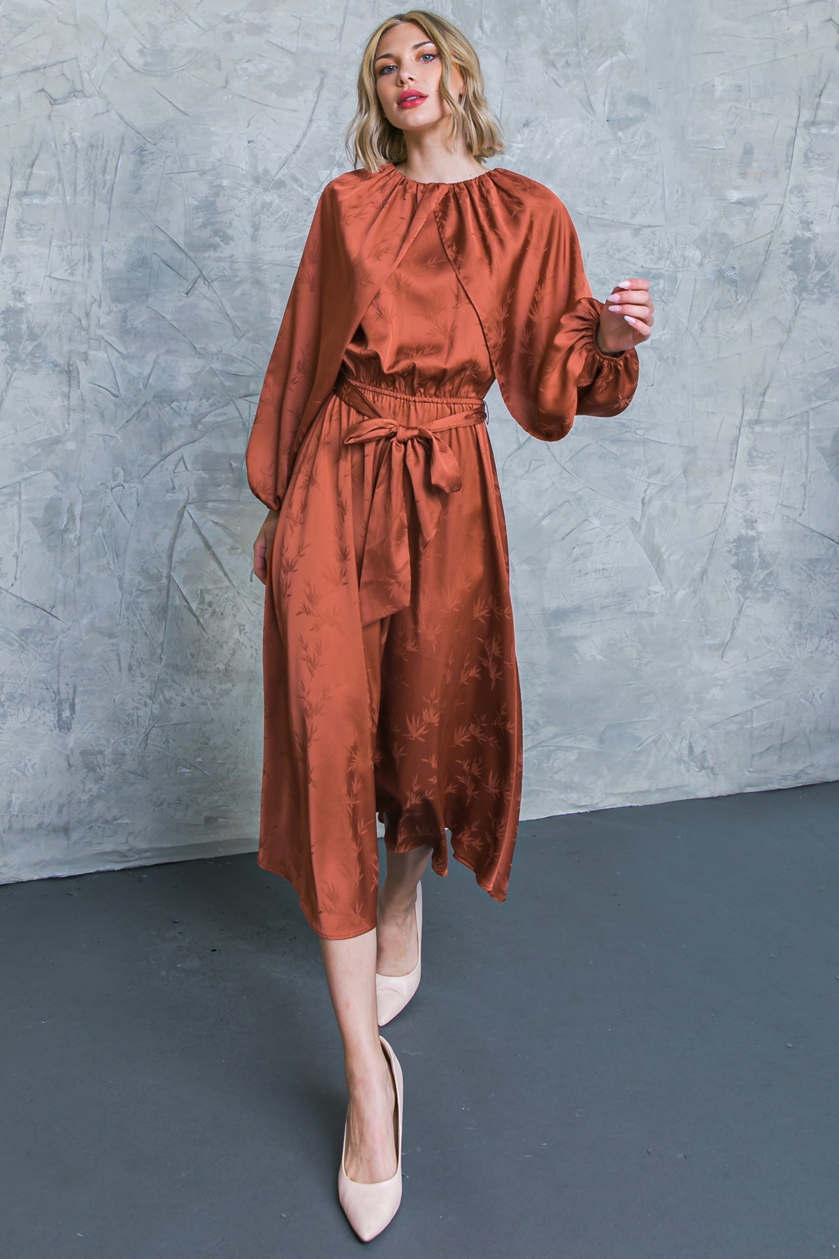 PROGRESS OVER PERFECTION SATIN MIDI DRESS Flying Tomato